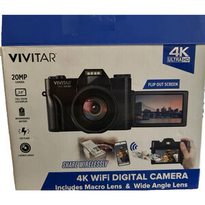 Vivitar 4K WiFi Digital Camera 20MP Model VECXX101 Black 3" Display